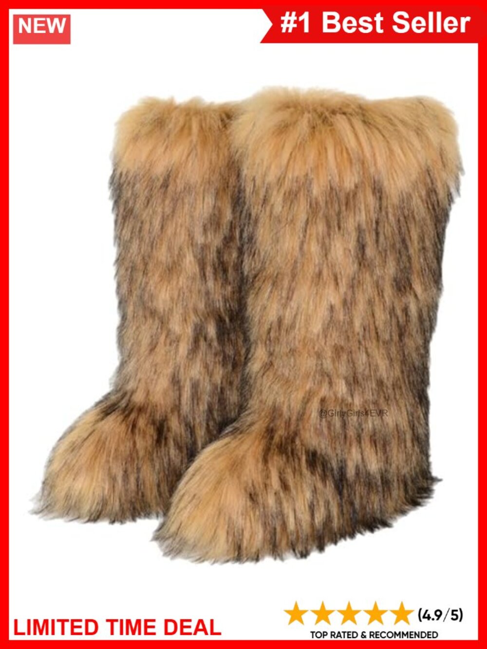 Faux Fur Knee High Snow Boots Women Warm Winter Fluffy Boots